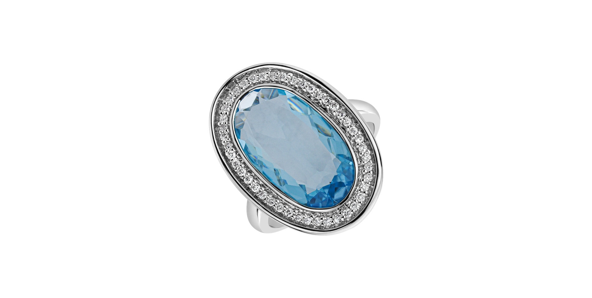 Diamond ring with Topaz Odilon