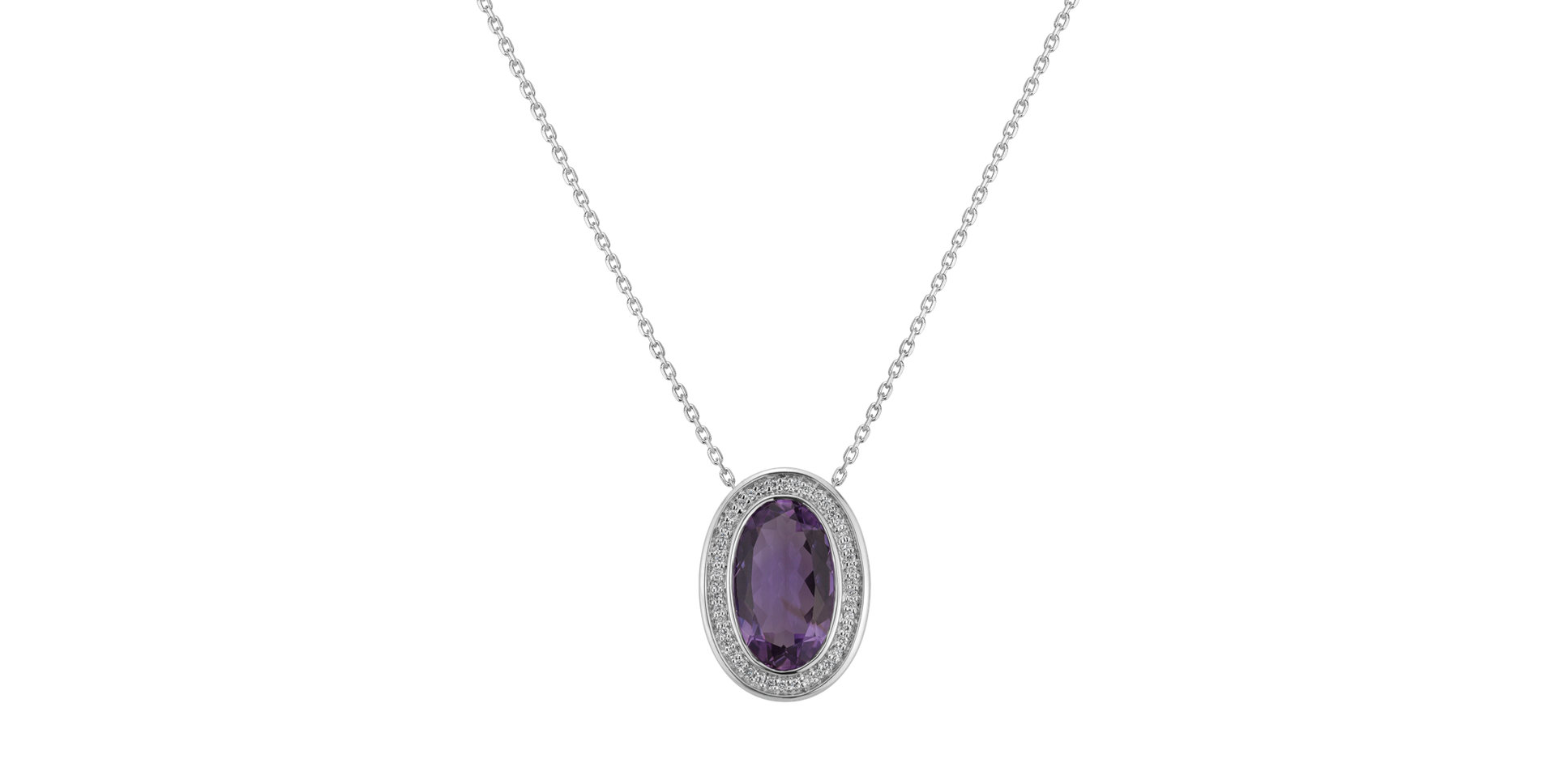 Diamond pendant with Amethyst Vanza
