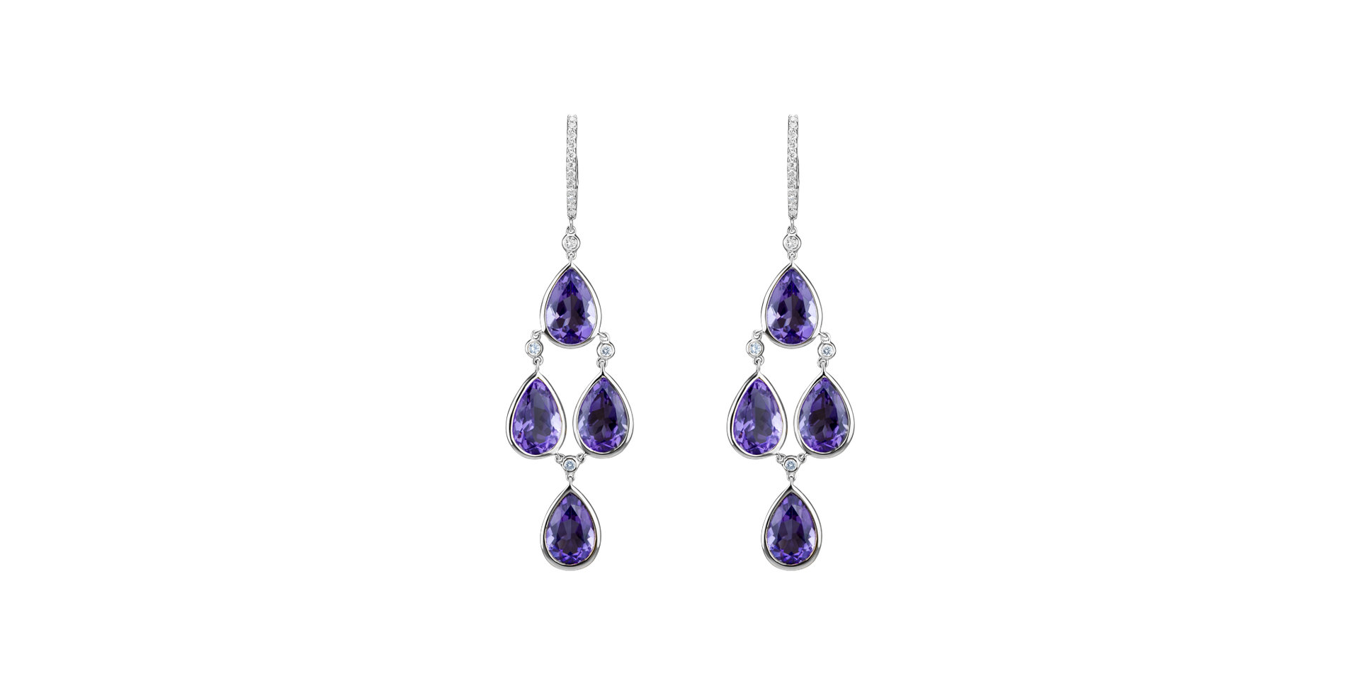 Diamond earrings with Amethyst Dita