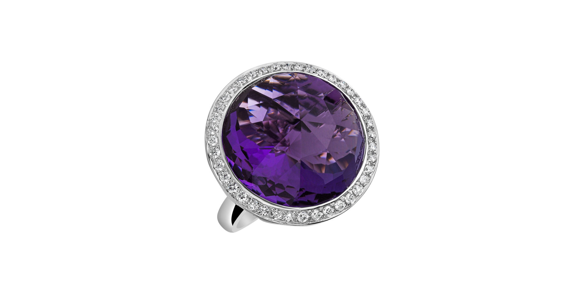 Diamond rings with Amethyst Freccia