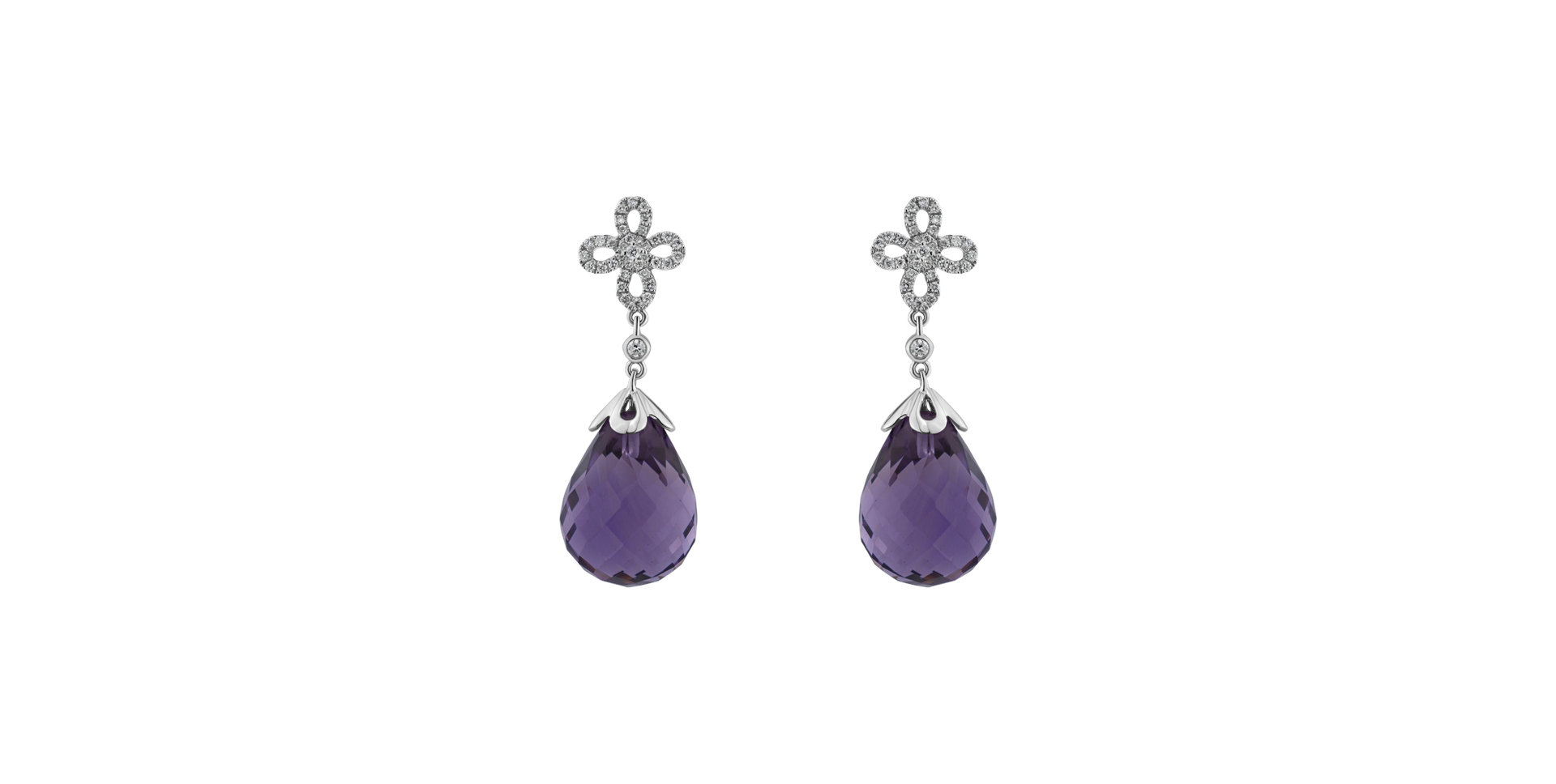 Diamond earrings with Amethyst Katja