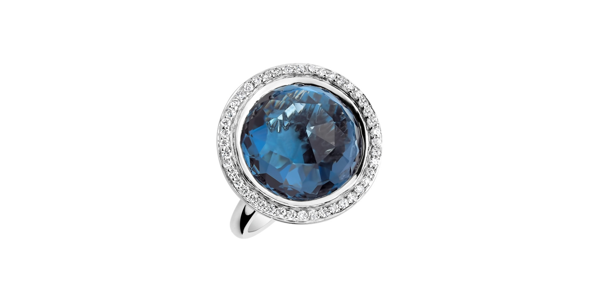 Diamond ring with Topaz Astral Eminence