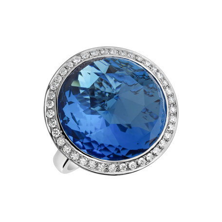 Diamond ring with Topaz Astral Eminence