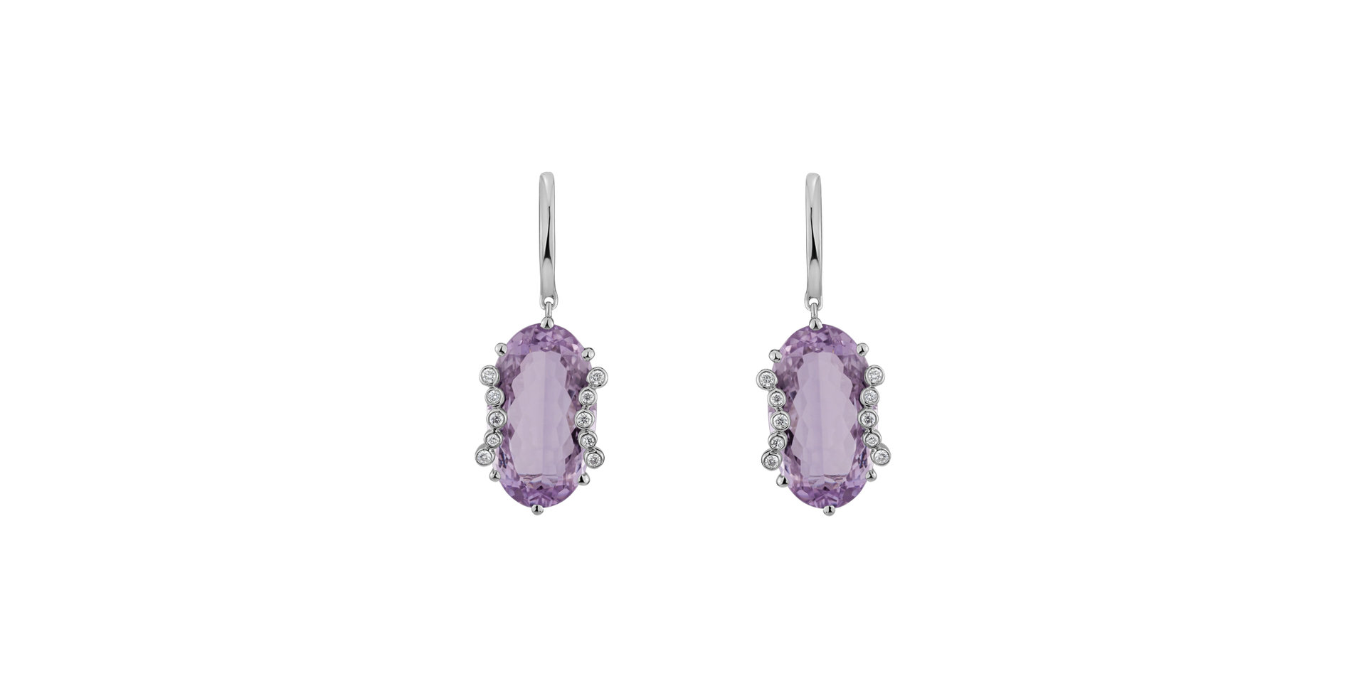 Diamond earrings with Amethyst Marnne