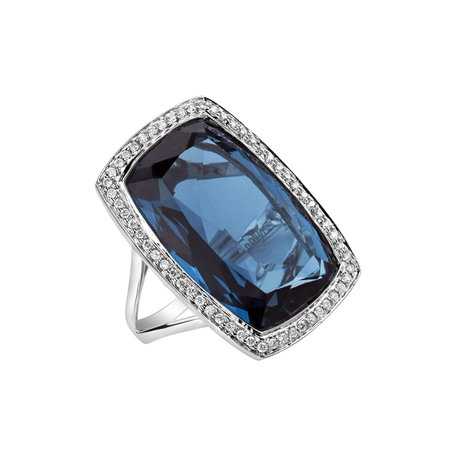 Diamond ring with Topaz Galaxy Treasure