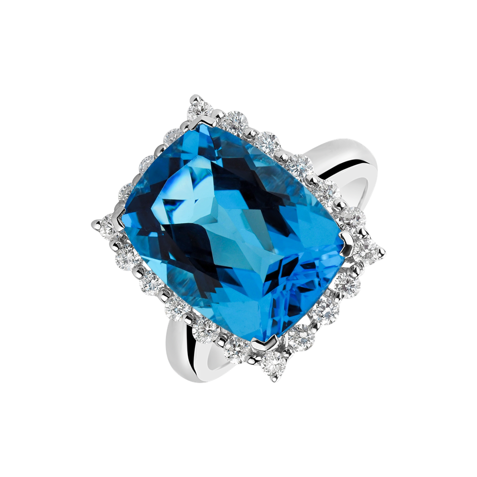 Diamond ring with Topaz Justin