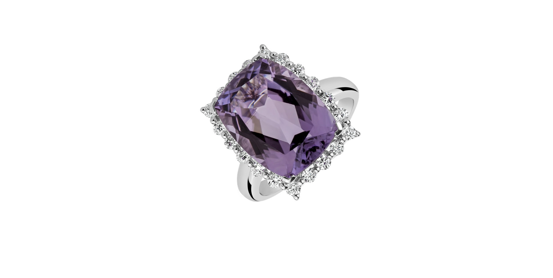 Diamond rings with Amethyst Justin