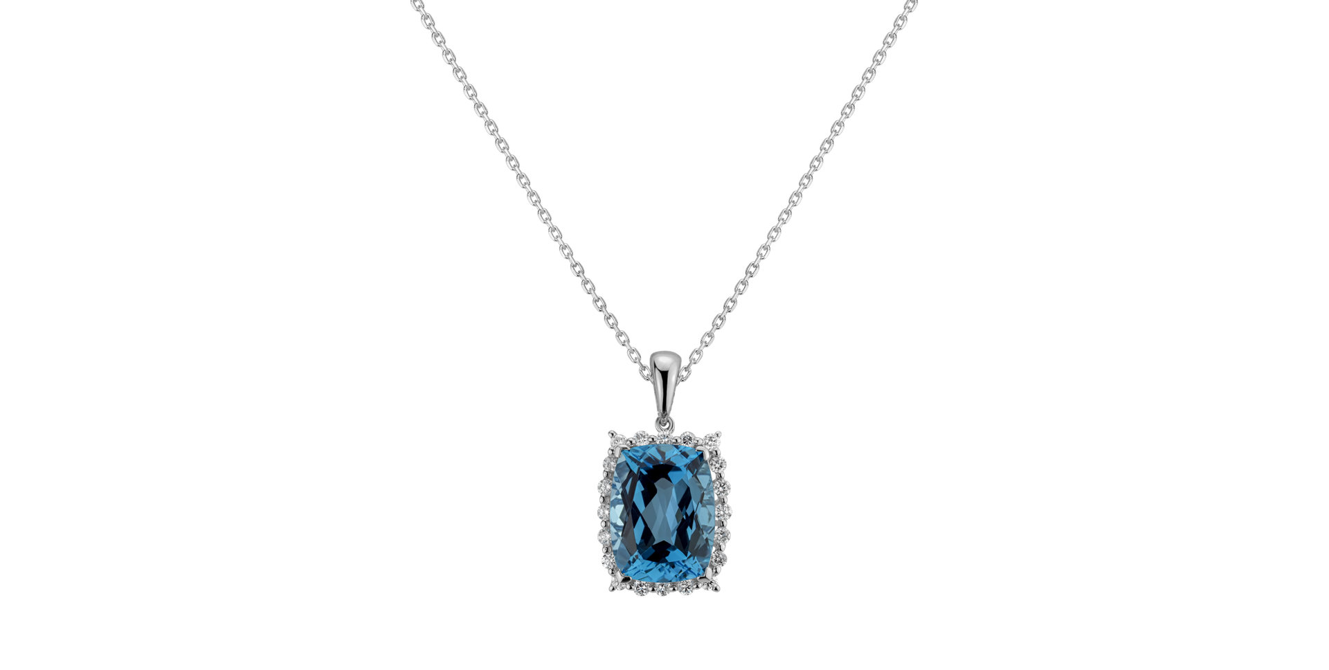 Diamond pendant with Topaz Abdon