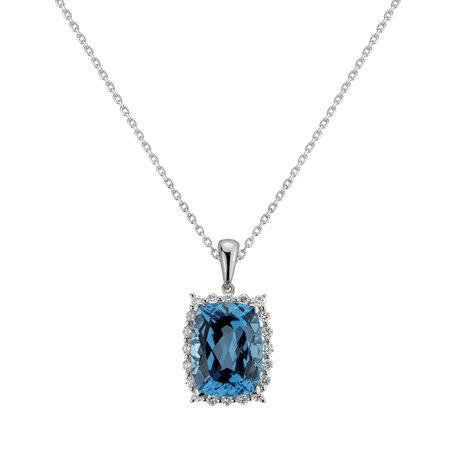 Diamond pendant with Topaz Abdon