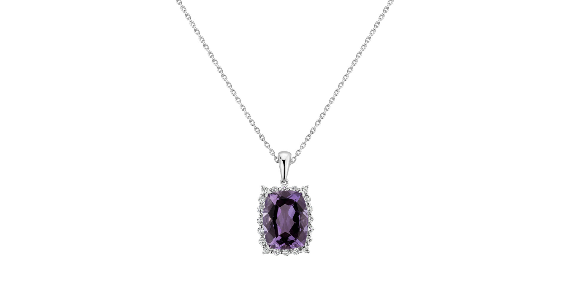 Diamond pendant with Amethyst Abdon