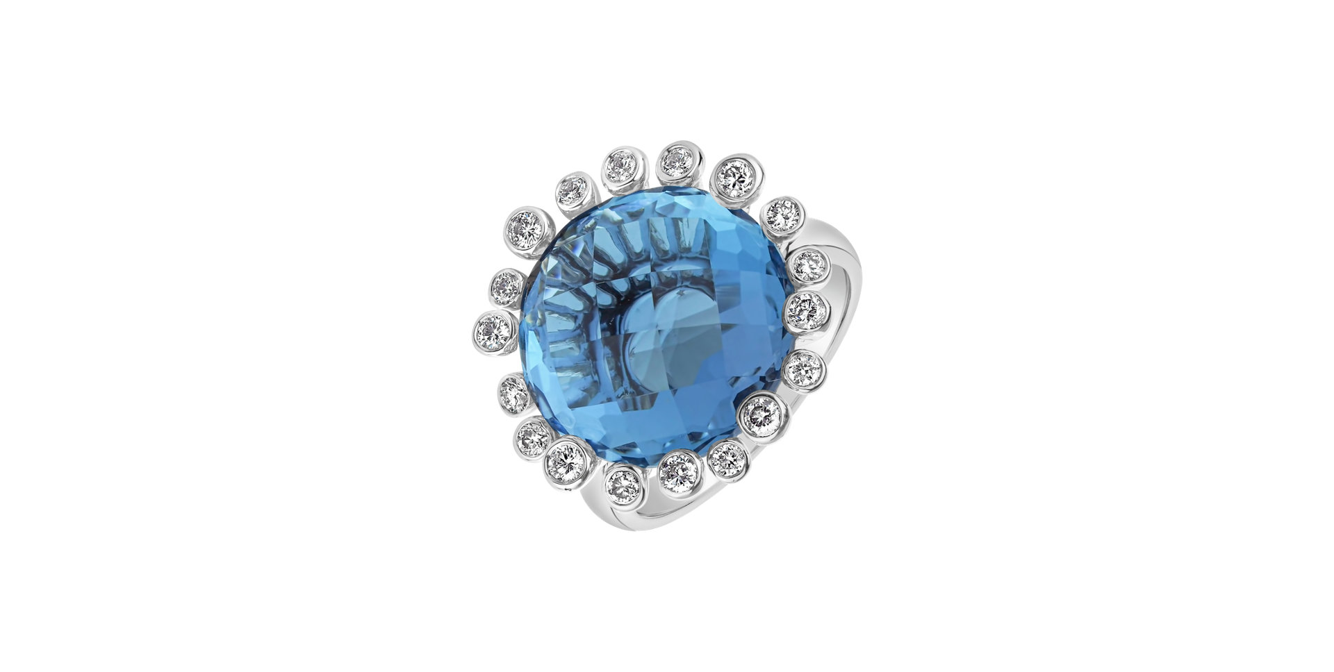 Diamond ring with Topaz Mina