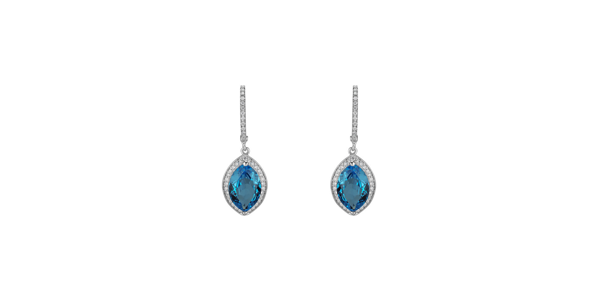 Diamond earrings with Topaz Odin
