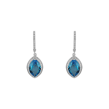 Diamond earrings with Topaz Odin