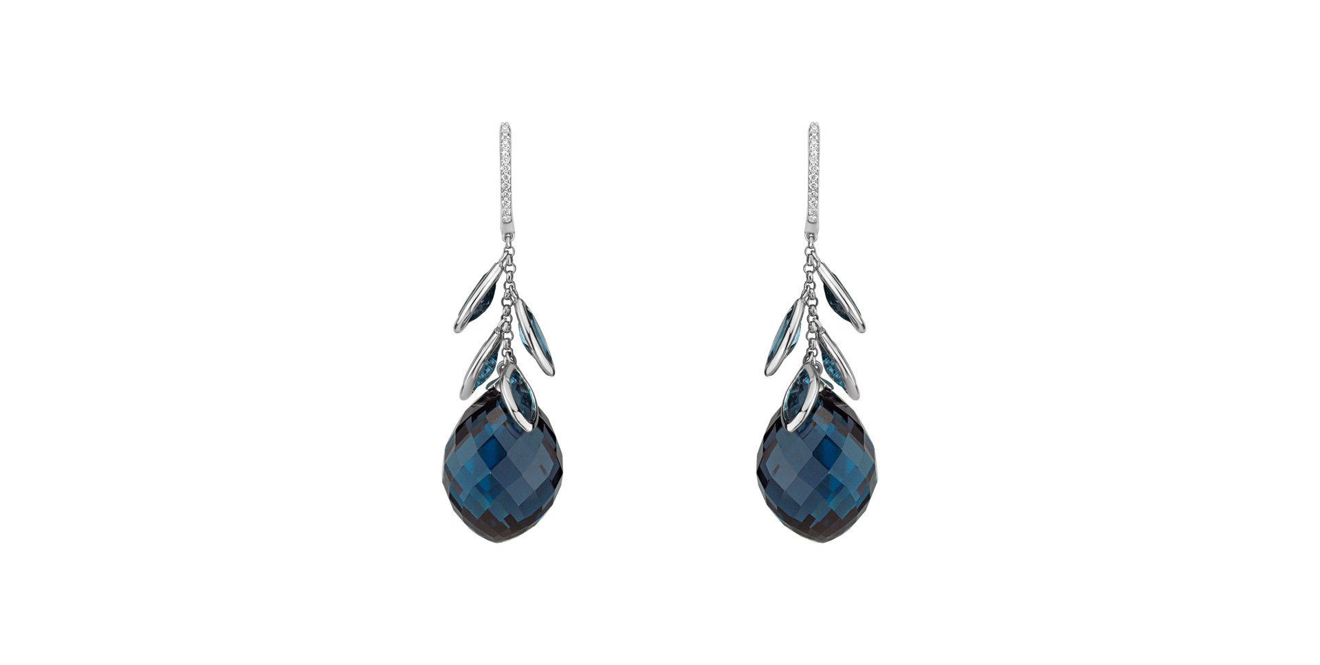 Diamond earrings with Topaz Persephone