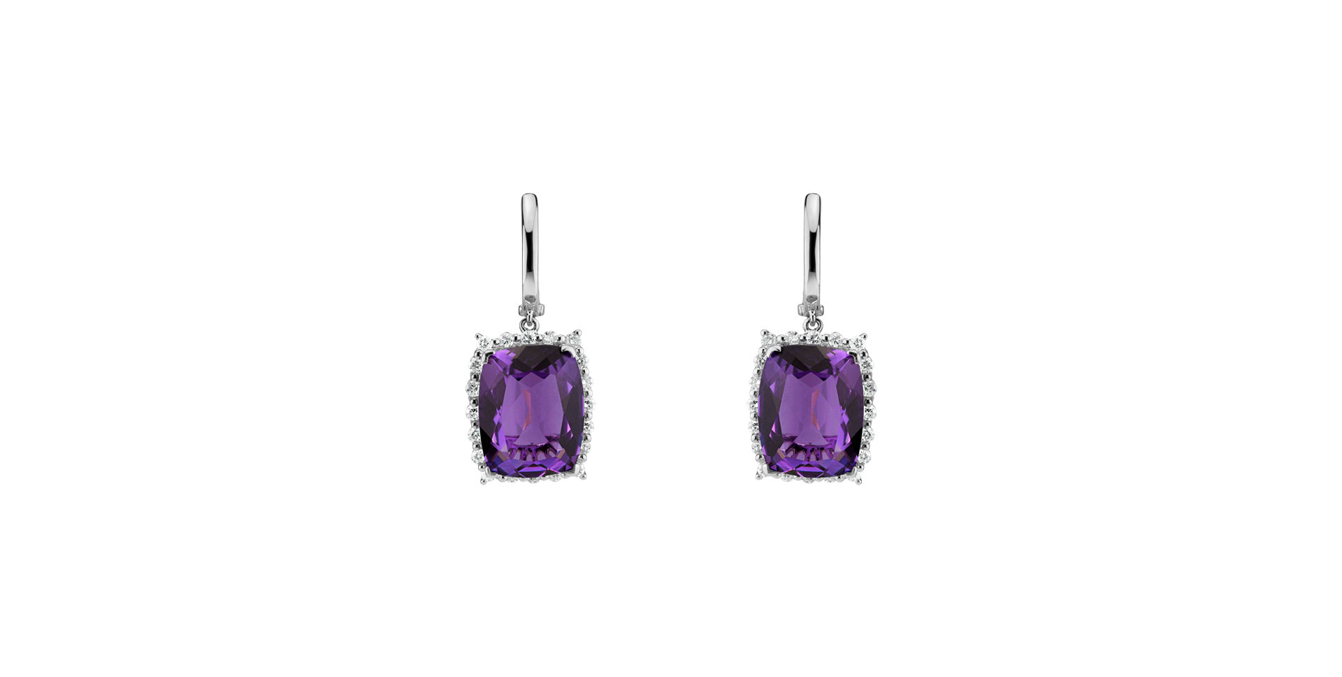 Diamond earrings with Amethyst Ariadne
