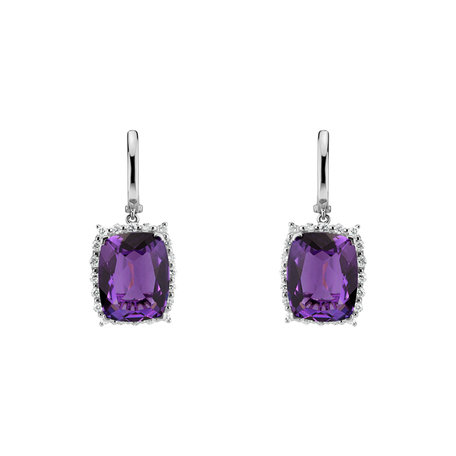 Diamond earrings with Amethyst Ariadne