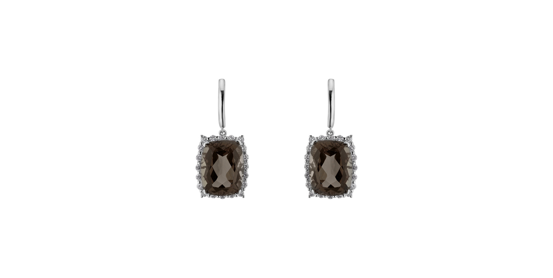 Diamond earrings with Quartz Hawthorn