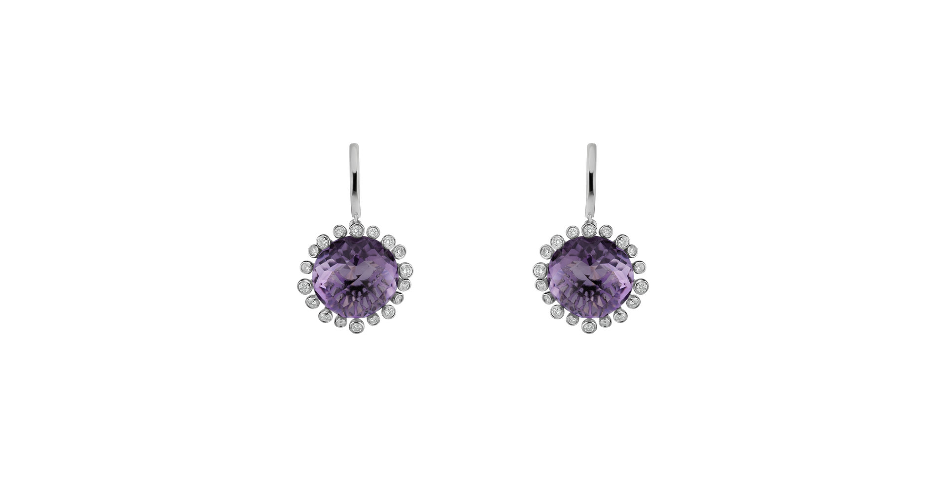 Diamond earrings with Amethyst Sandra