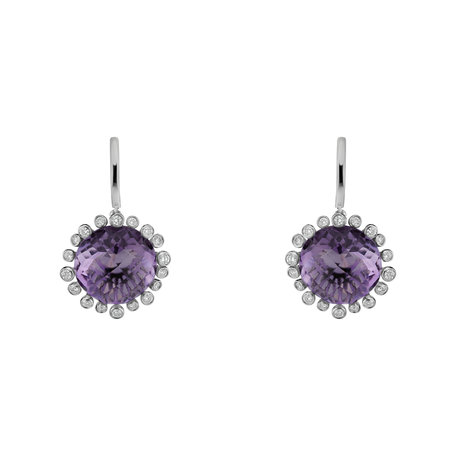 Diamond earrings with Amethyst Sandra