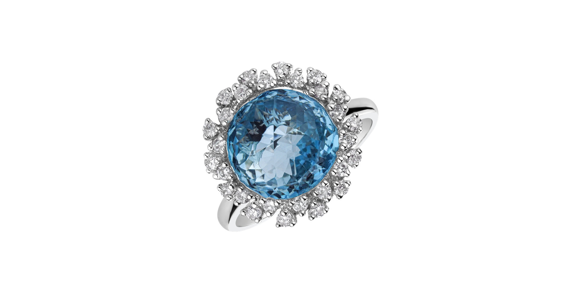 Diamond ring with Topaz Pavia