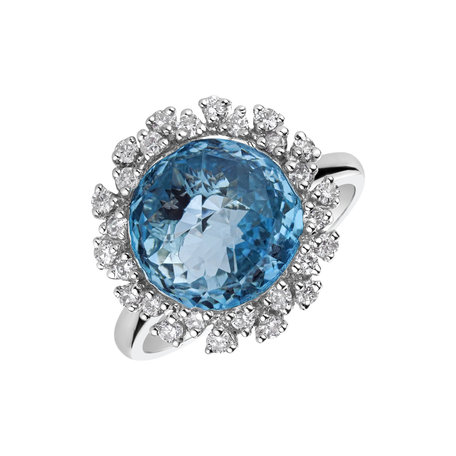 Diamond ring with Topaz Pavia