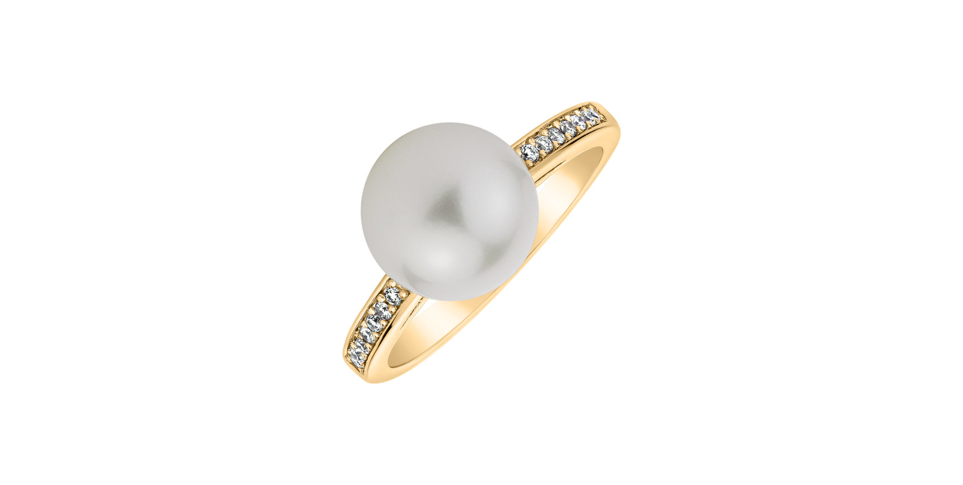 Diamond ring with Pearl Sea Grace