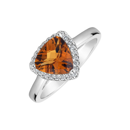Ring with Citrine and diamonds Luciole