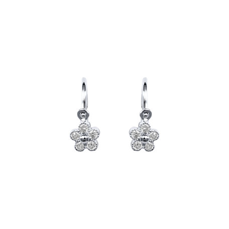 Children's diamond earrings Diamond Flower