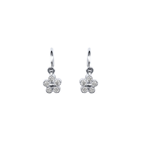 Children's diamond earrings Diamond Flower