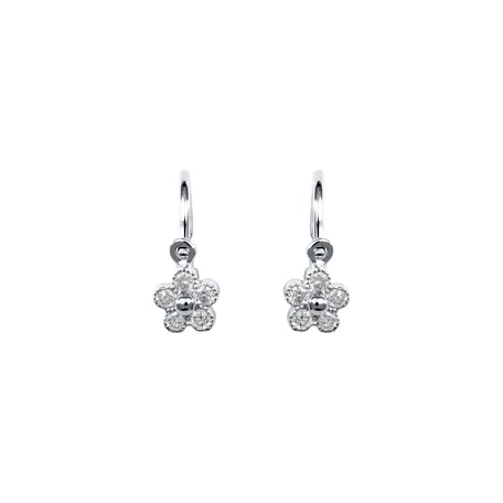 Children's diamond earrings Diamond Flower