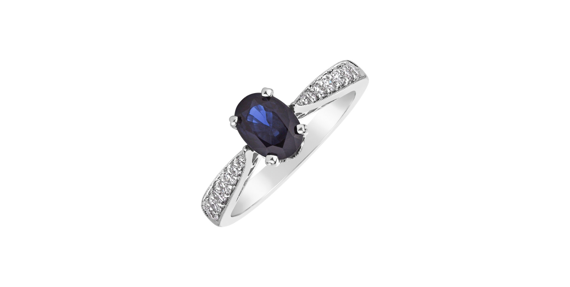 Diamond ring with Sapphire Night Lady