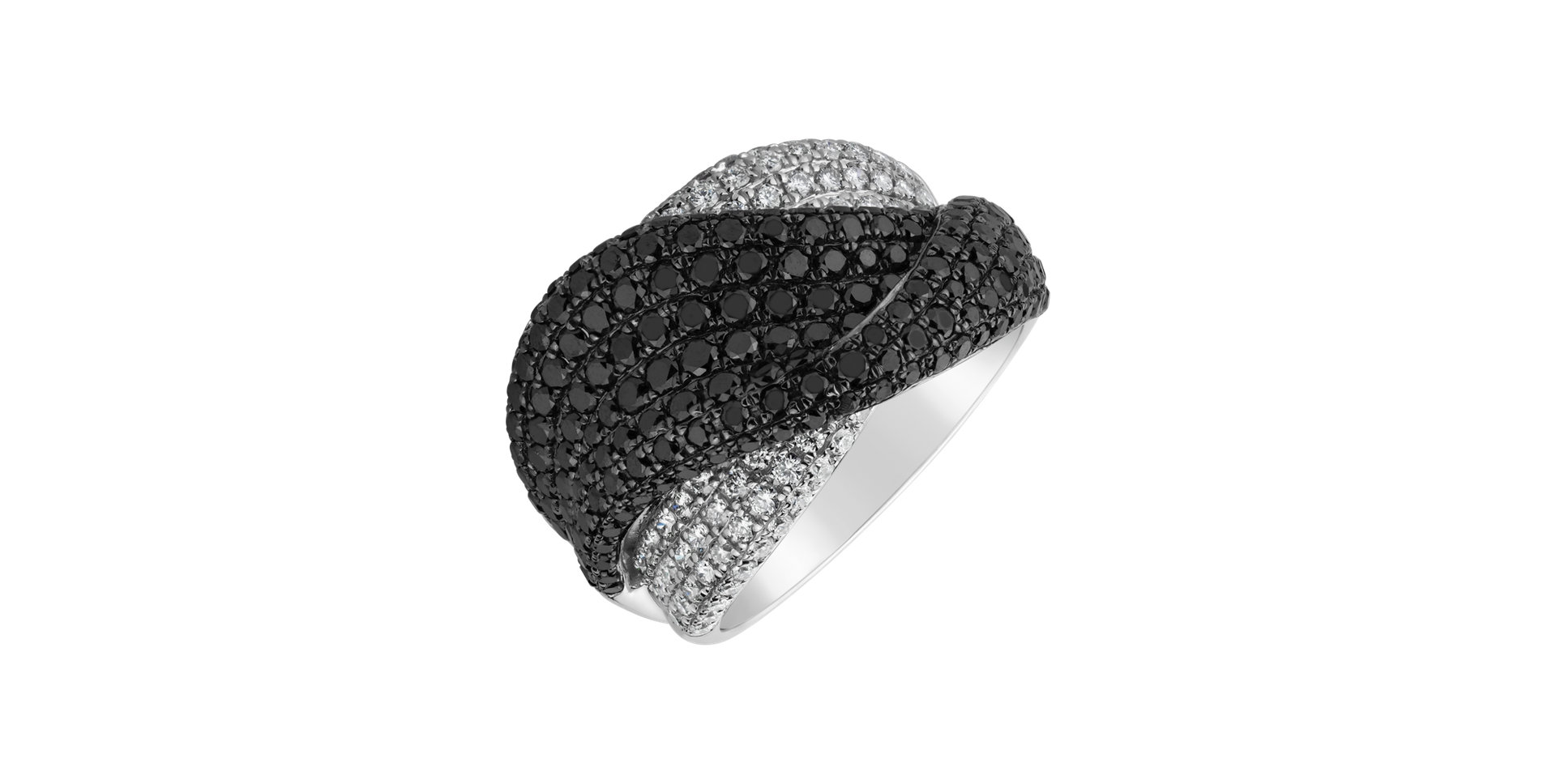 Ring with black and white diamonds Atlantida