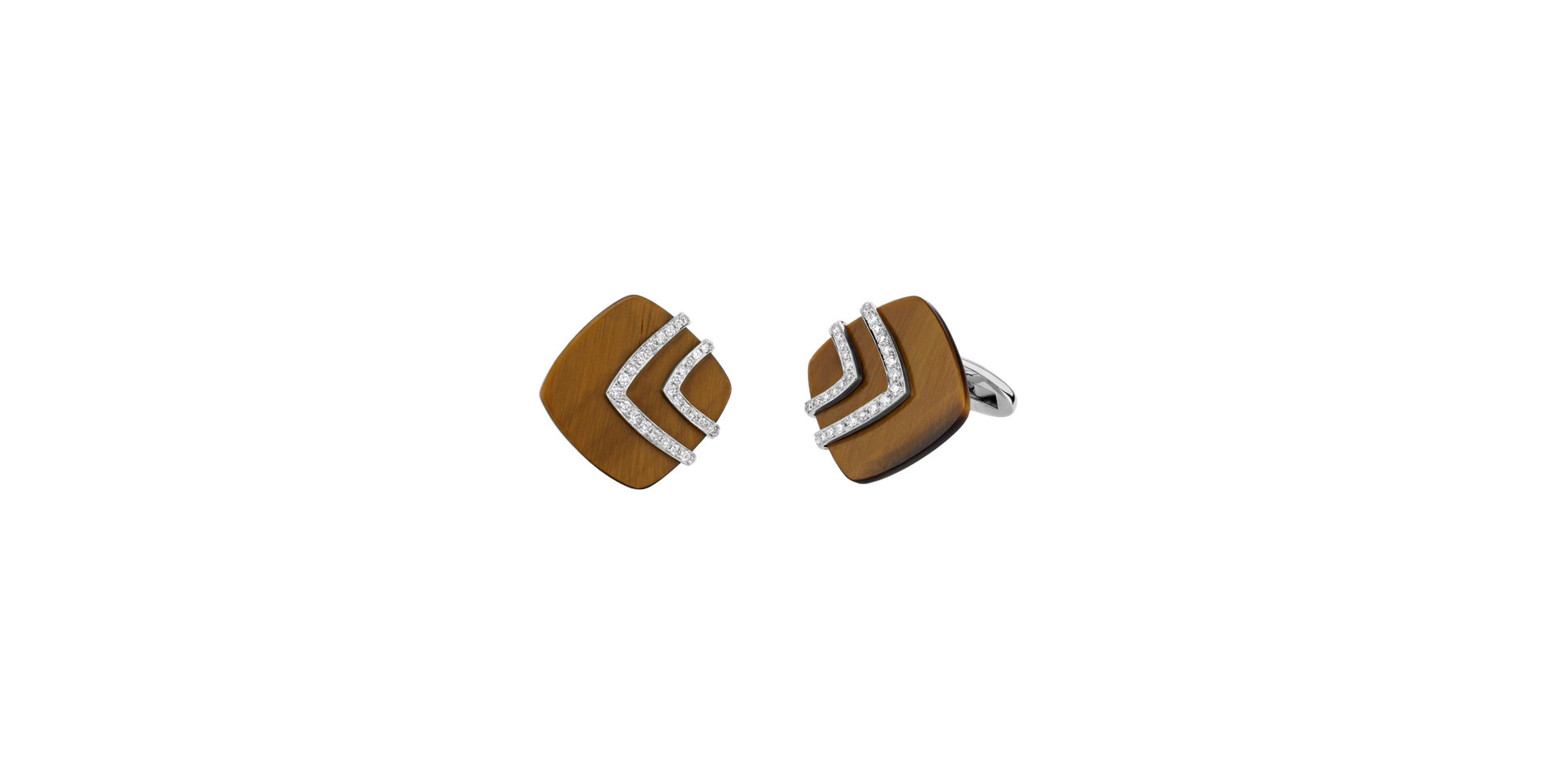 Diamond cufflinks with Tiger Eye Exquisite Links