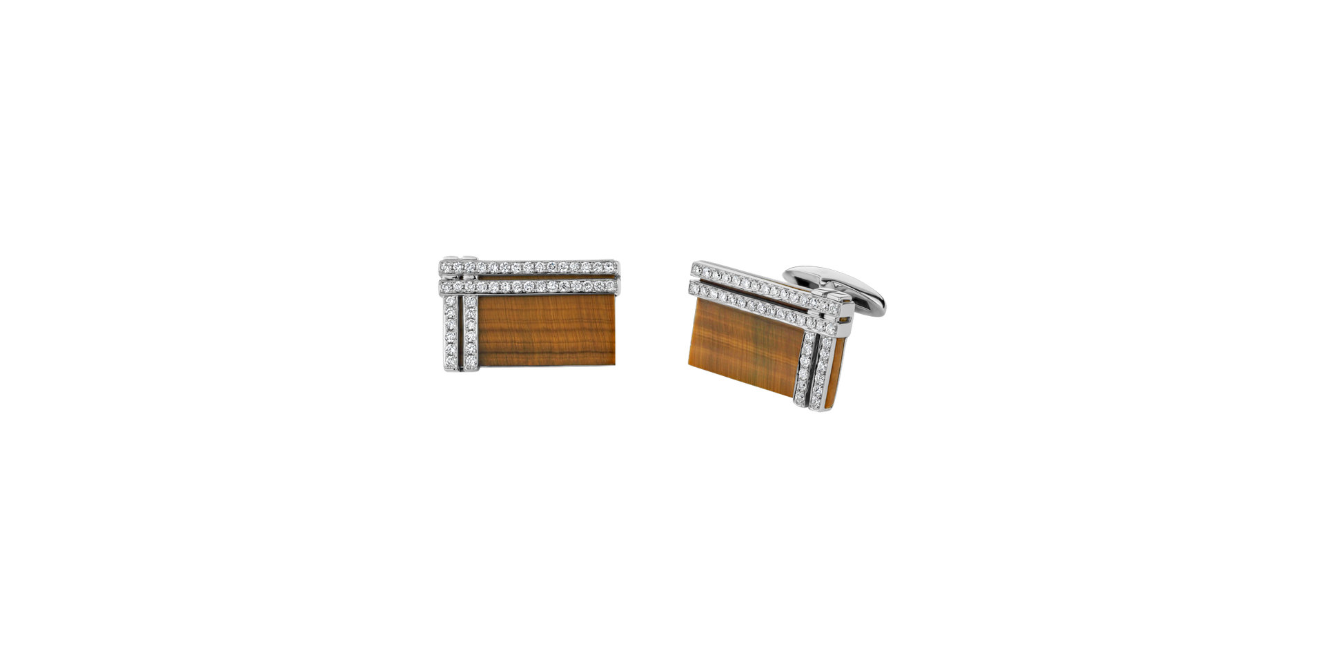 Diamond cufflinks with Tiger Eye Refined Touch
