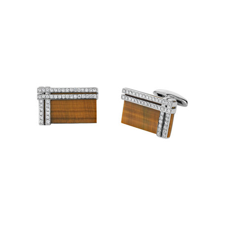 Diamond cufflinks with Tiger Eye Refined Touch