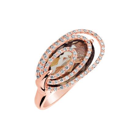 Diamond ring with Quartz Yesenia