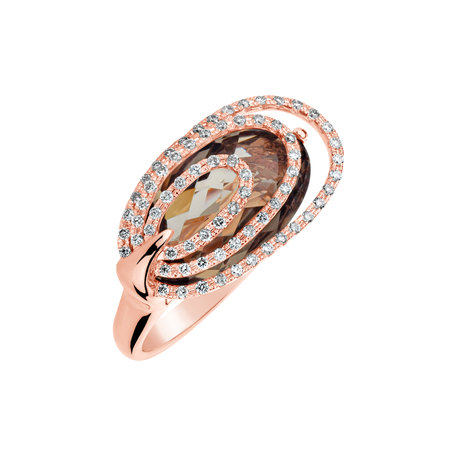 Diamond ring with Quartz Yesenia