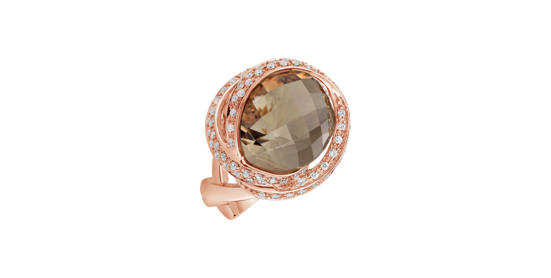 Diamond ring with Quartz Alchymy Glamour