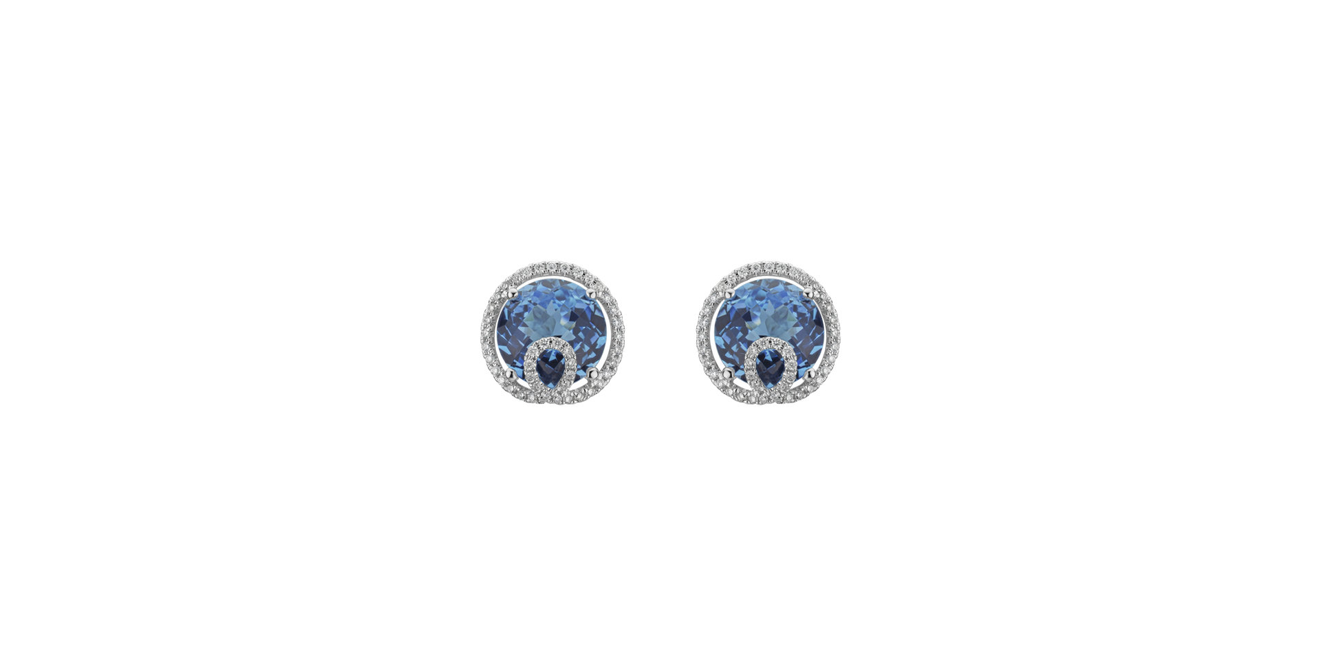 Diamond earrings with Topaz Mannette