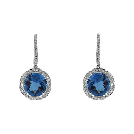 Diamond earrings with Topaz Astral Projection