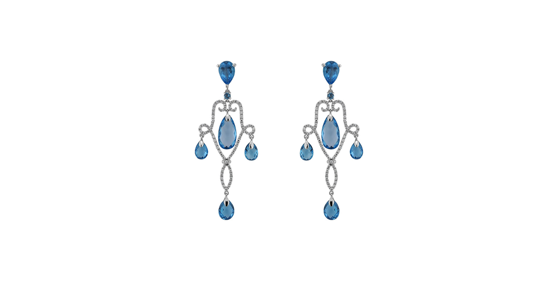 Diamond earrings with Topaz Keleseth