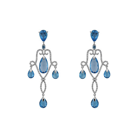 Diamond earrings with Topaz Keleseth