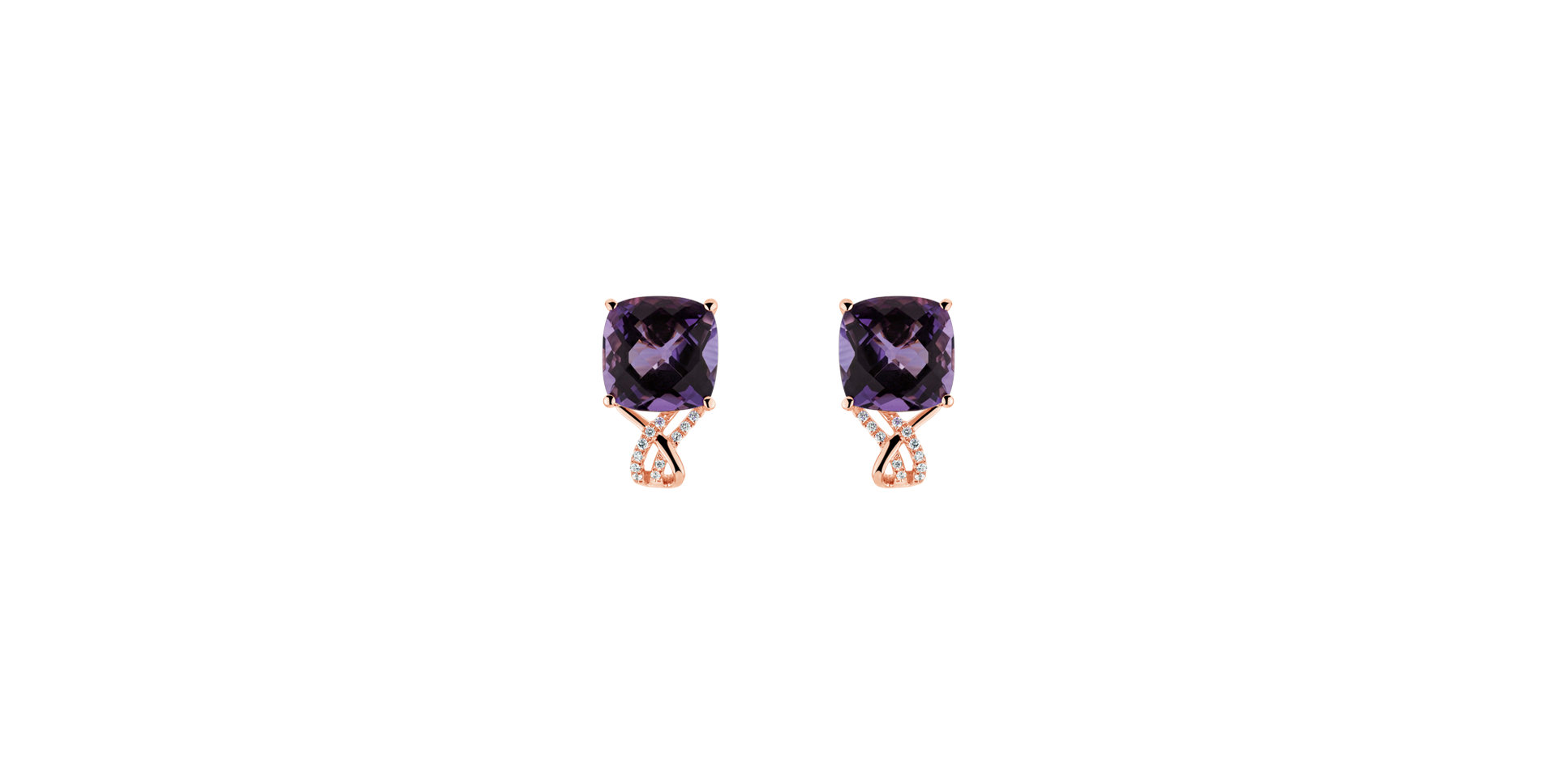Diamond earrings with Amethyst Velvet Tango