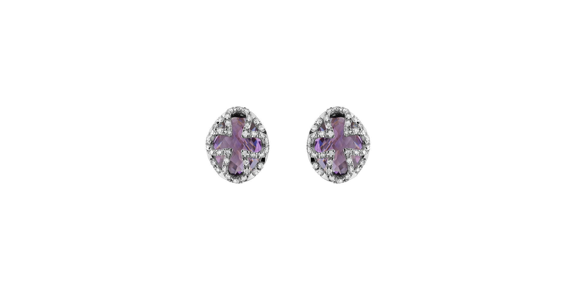 Diamond earrings with Amethyst Hamilton