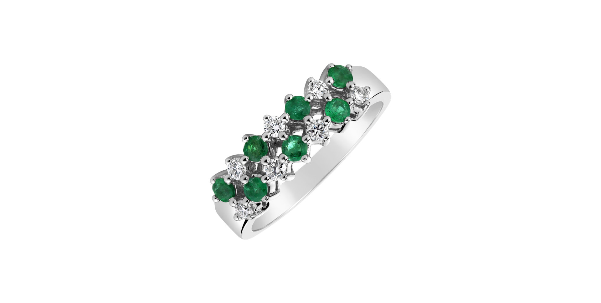Diamond ring with Emerald Austin