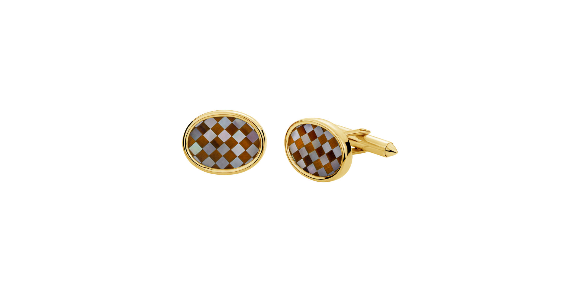 Cufflinks with Mother of Pearl and Tiger Eye Gregorio