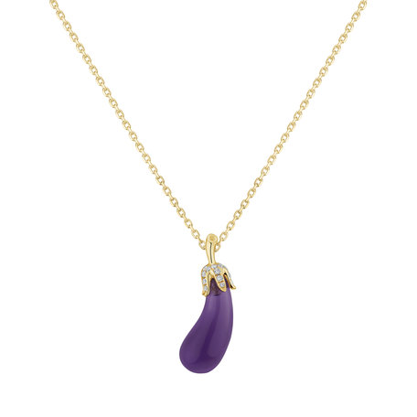 Diamond pendant with Amethyst Agnus