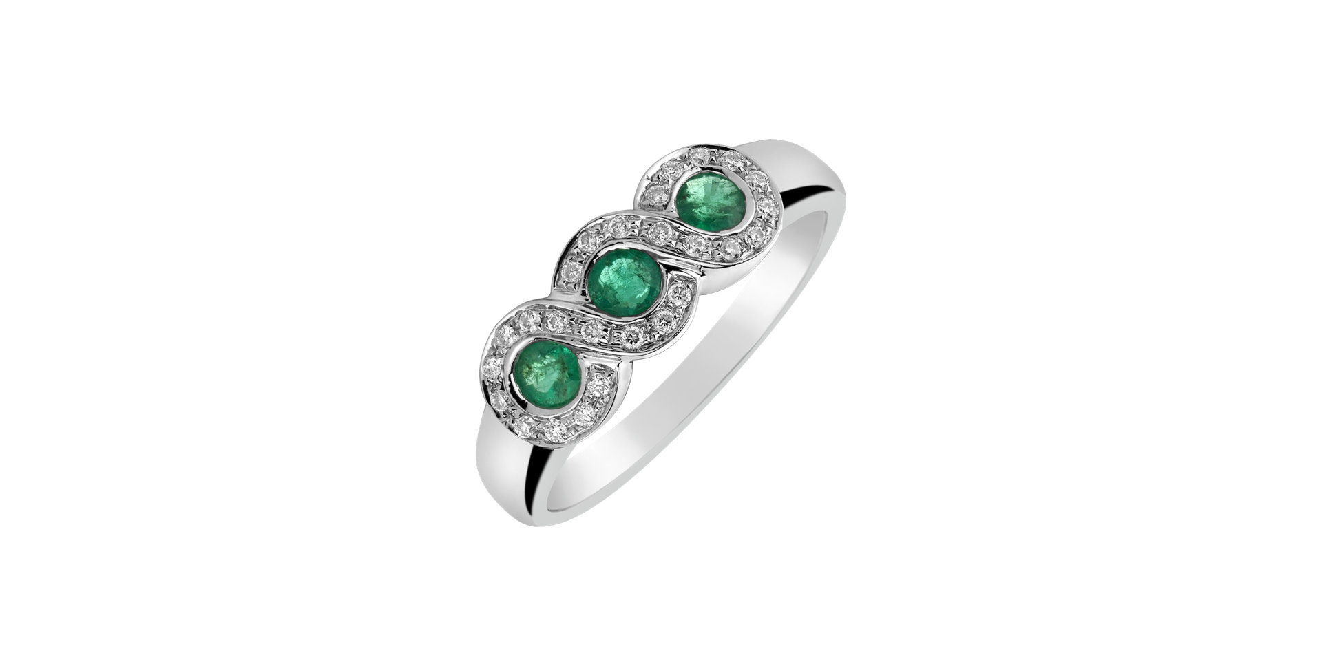 Diamond ring with Emerald Brianna