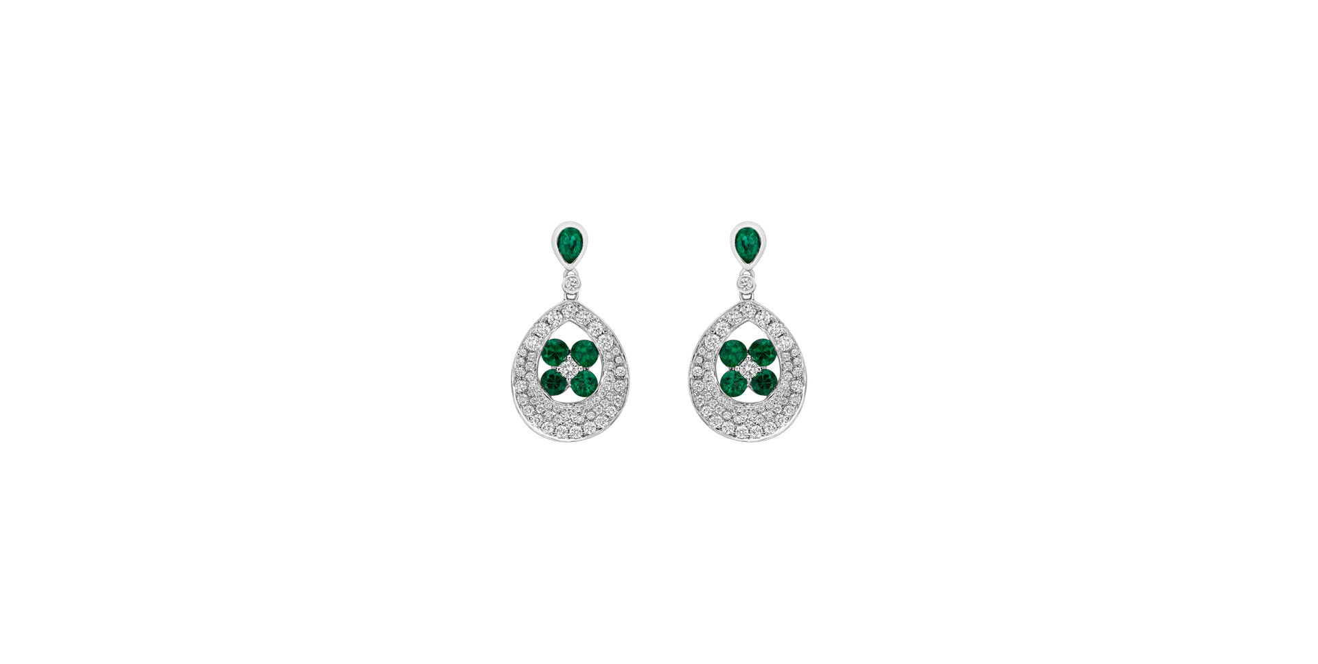 Diamond earrings and Emerald Forest Charm