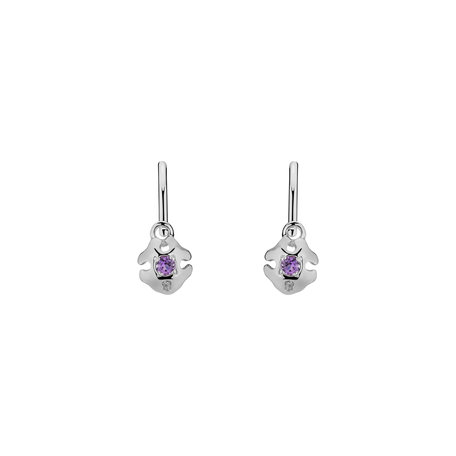 Children's earrings with Amethyst Lullaby